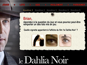 Jeu concours pour le film Le dahlia Noir