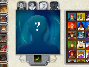 Interface de sélection d'avatar